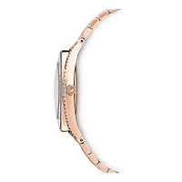 Reloj Crystalline Aura, brazalete de metal, tono oro rosa, PVD tono oro rosa