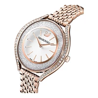 Reloj Crystalline Aura, brazalete de metal, tono oro rosa, PVD tono oro rosa