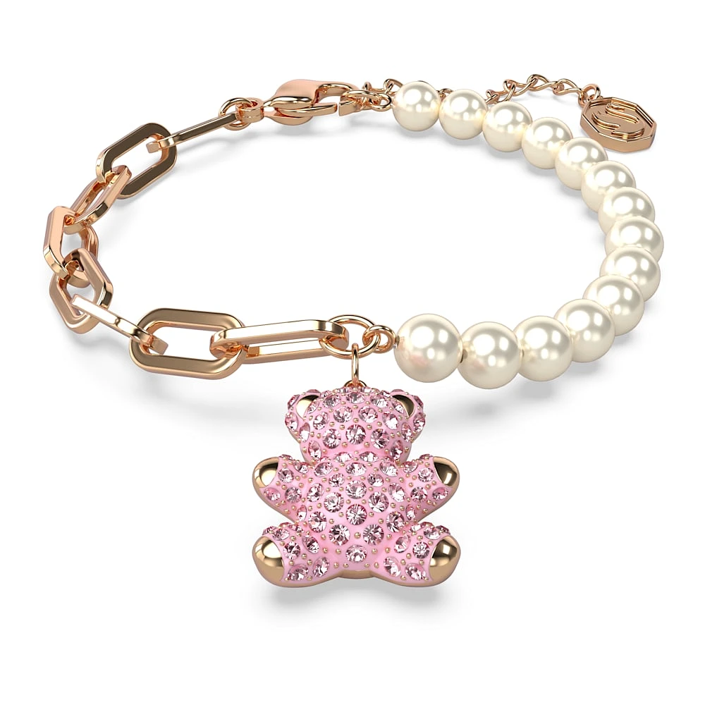 Pulsera Teddy, Oso, Rosa, Baño tono oro rosa