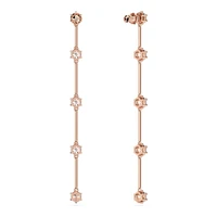 Pendientes Constella, Talla redonda, Blancos, Baño tono oro rosa