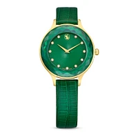 Reloj Octea Nova, Fabricado en Suiza, Correa de piel, Verde, Acabado tono oro