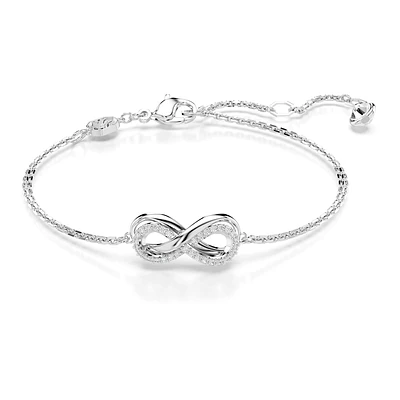 Pulsera Hyperbola, Símbolo del infinito, Blanca, Recubrimiento en rodio