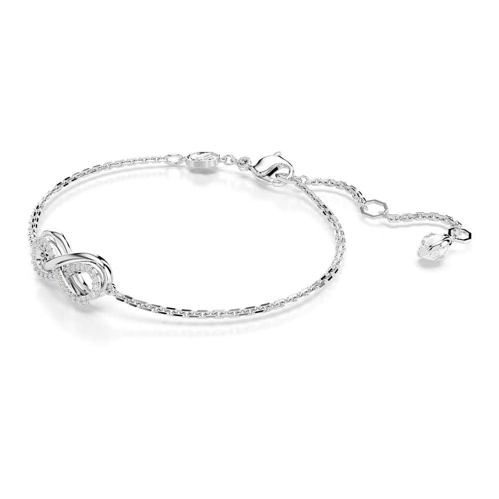 Pulsera Hyperbola, Símbolo del infinito, Blanca, Recubrimiento en rodio