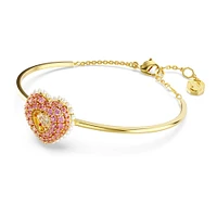 Brazalete Hyperbola, Corazón, Rosa, Recubrimiento tono oro