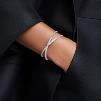 Brazalete Hyperbola, Símbolo del infinito, Blanco, Recubrimiento en rodio