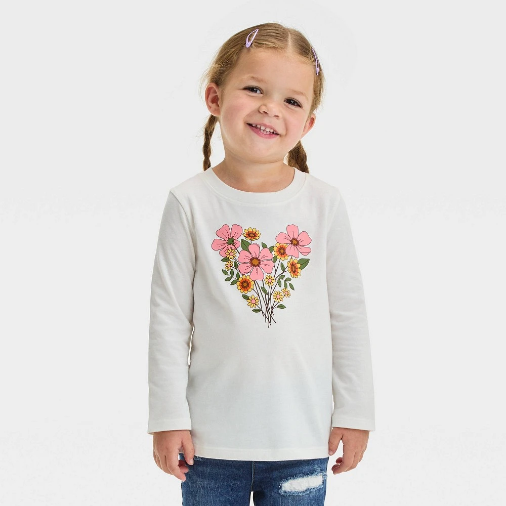 CREAM PATTERNED T-SHIRT WITH LONG SLEEVES AND IN JERSEY, BABY CREAM PATTERNED T-SHIRT WITH LONG SLEEVES AND IN JERSEY, BABY