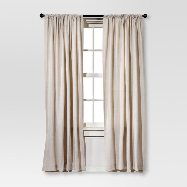 54x84 Light Filtering Farrah Window Curtain Panel Cream - Threshold: Off-White, UV Protection, Rod Pocket