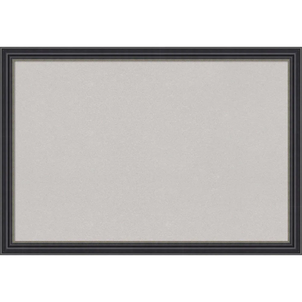 26x18 Stylish Wood Frame Cork Board Black