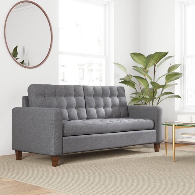 76 Brynn Upholstered Square Arm Sofa with Buttonless Tufting