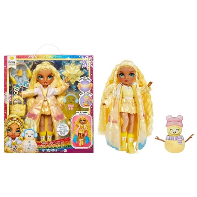 Rainbow High Winter Wonderland Sunny - Yellow 11 Fashion Doll with Magic Snow and Snowman Kit