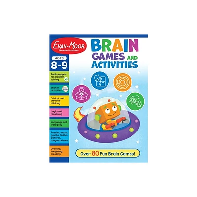 Brain Games and Activities, Age 8 - 9 Workbook - by Evan-Moor Educational Publishers (Paperback)