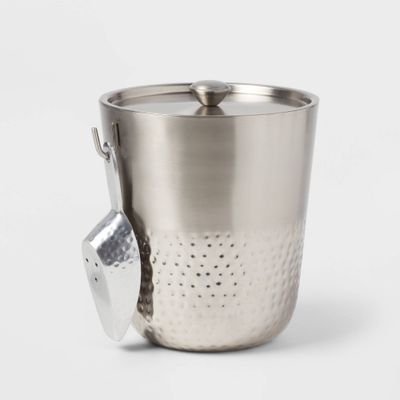 Hammered Metal Ice Bucket with Ice Scoop - Threshold