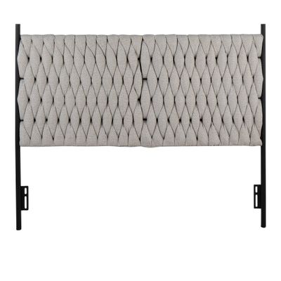 Queen Braided Matisse Polyester/Metal Headboard Black/Cream - LumiSource