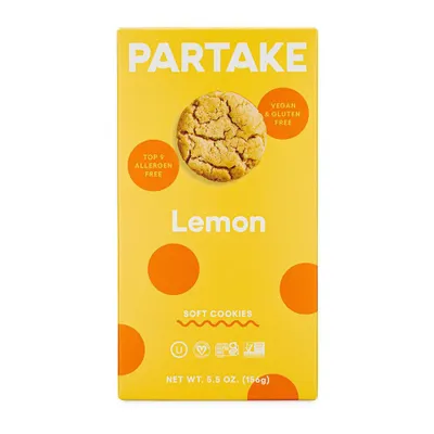 Partake Gluten Free Vegan Soft Baked Lemon Cookies - 5.5oz