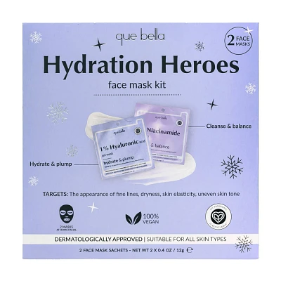 Que Bella Holiday Hydration Heroes Face Mask Gift Set - 2pc