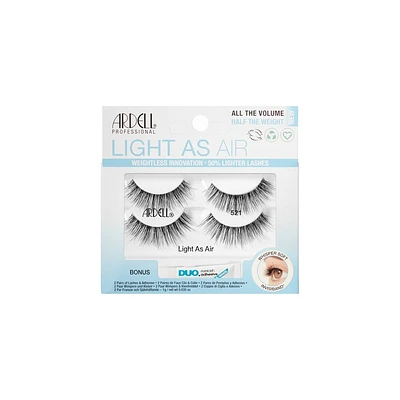 Ardell Light As Air False Eyelashes with Duo pipette - No 521 - 4ct