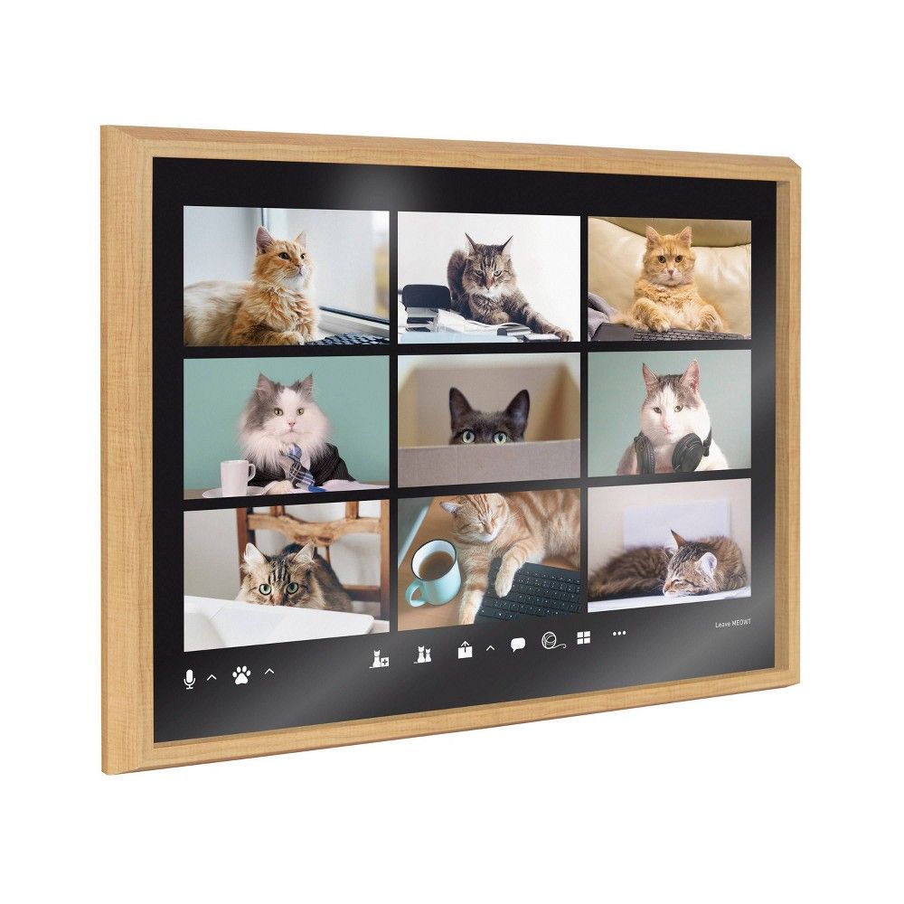 Kate & Laurel All Things Decor 18 x 24 Blake Video Chat Cats by The  Creative Bunch Studio Framed Printed Glass Natural - Kate & Laurel All  Things Decor | The Market Place