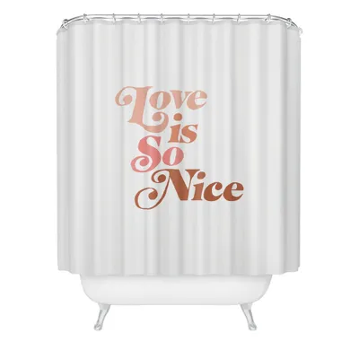 Almost Makes Perfect Love Is So Nice Shower Curtain Orange - Deny Designs: Abstract Microfiber, Machine Washable, Buttonhole Top