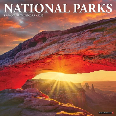 Willow Creek Press National Parks 2025 Wall Calendar: Monthly 12x12 Blue, All Ages, Sewn Binding, Paper Material