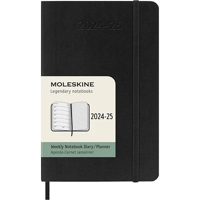 Moleskine 2024-25 Pocket Weekly Planner 5.51x3.54 Softcover Black