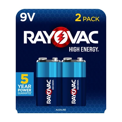 Rayovac High Energy 9V Batteries 2pk - Alkaline Battery