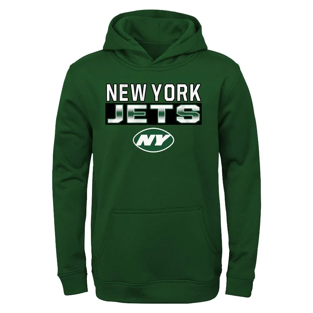 Nfl New York Jets Boys' Long Sleeve Performance Hooded Sweatshirt : Target