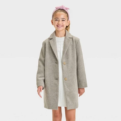 Girls Solid Overcoat