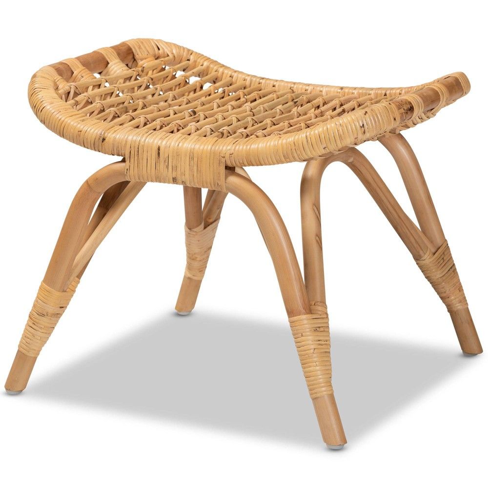 Bernardo Rattan Ottoman Brown/Natural - bali & pari