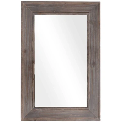 WallBeyond 24x36 Black Wash Wood Mirror