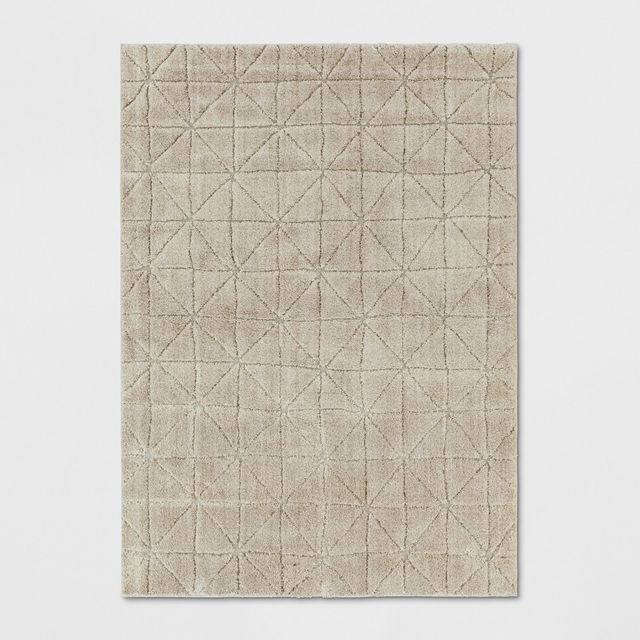 10x13 Woven Diamond Area Rug Beige - Threshold