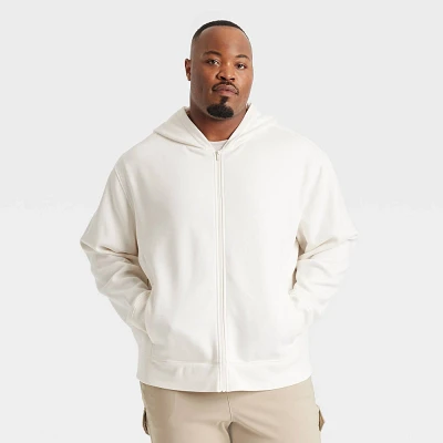 Mens Big Cotton Fleece Full Zip Hooded Sweatshirt