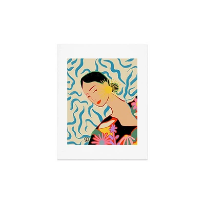 Deny Designs 11x14 Sandrapoliakov Smiling Woman and Sunshine Unframed Art Print: Modern Style, Cardstock, Digital Artwork