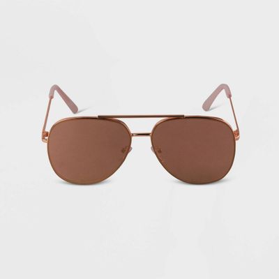 Women Mirrored Aviator Sunglae - A New Day Roe Gold