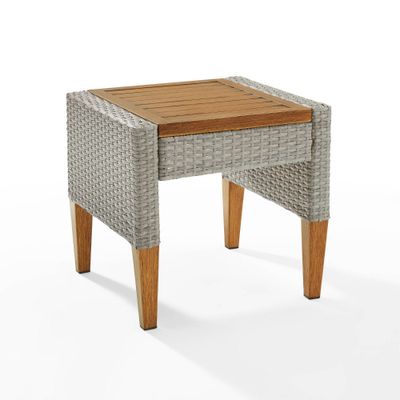 Capella Outdoor Wicker Side Table - Gray - Crosley