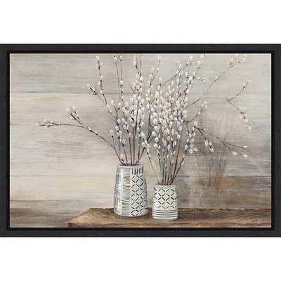 Amanti Art  Willow Still Life with Designs by Julia Purinton Framed Canvas Wall Art Print: Modern Minimalist Decor