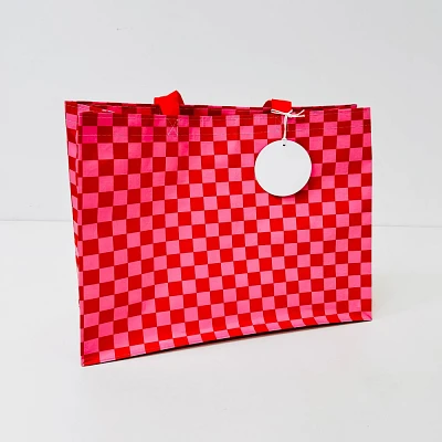 16.02x12.77x0.91 Valentines Day Sustainability Reusable Bag XL Gift Bag Checkered - Spritz