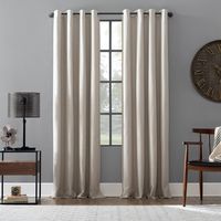 84x52 Linen Blend Blackout Grommet Top Curtain Beige - Archaeo