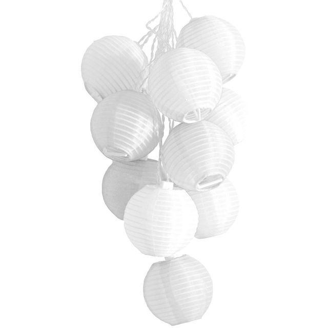 35 Glow Solar LED String Light  - Allsop: Nylon Lanterns, Indoor/Outdoor Use, 10 Integrated Bulbs