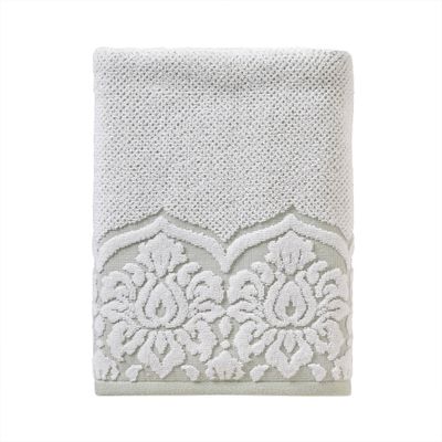 Birdseye Damask Bath Towel Mint Green - SKL Home: 100% Cotton, Reversible Jacquard Weave, Elephant Pattern