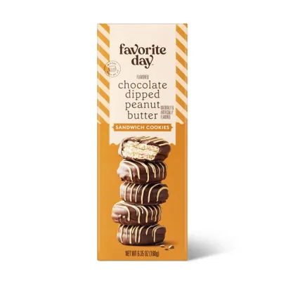 Chocolate Dipped Peanut Butter Sandwich Cookies - 6.35oz - Favorite Day