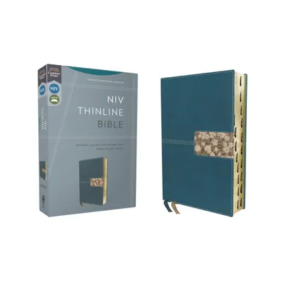 Niv, Thinline Bible, Leathersoft, Teal, Red Letter, Thumb Indexed, Comfort Print - by Zondervan (Leather Bound)