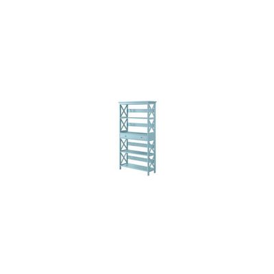 Breighton Home Oxford 5 Tier Bookcase with Drawer in  Blue