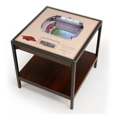 NCAA Arkansas Razorbacks 25-Layer StadiumViews Lighted End Table