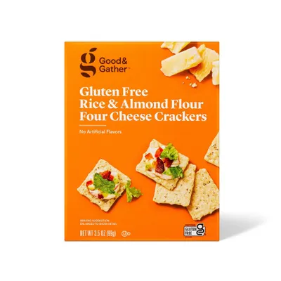 Gluten Free Rice & Almond Flour Four Cheese Crackers - 3.5oz - Good & Gather