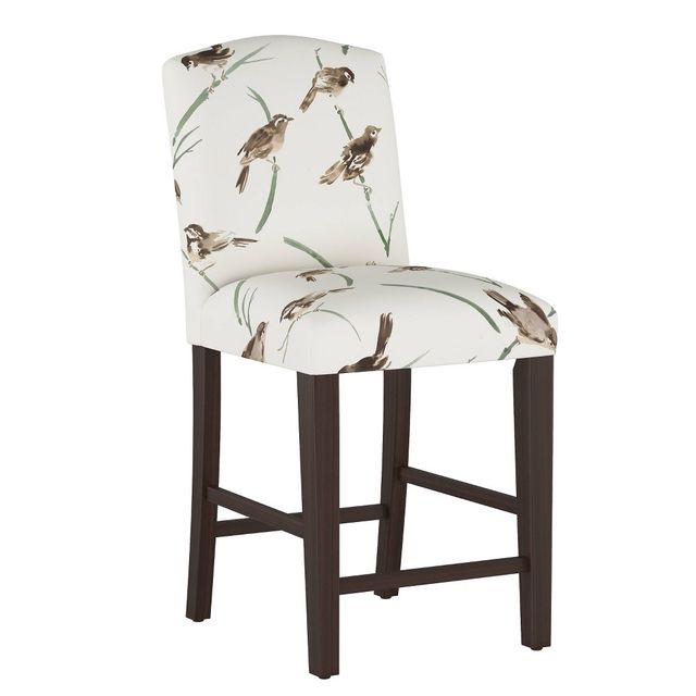 Skyline Furniture Alex Camel Back Counter Height Barstool: Upholstered, Rubberwood Frame, Animal Pattern