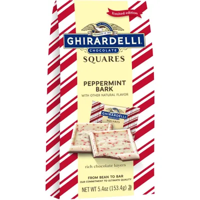 Ghirardelli Christmas Peppermint Bark Chocolate Squares - 5.4oz