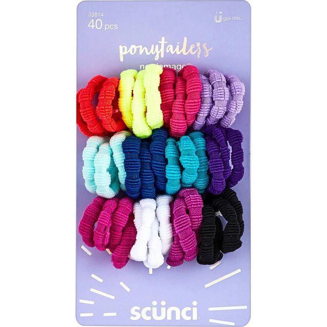scnci Kids No Damage Cotton Elastic Hair Ties - Assorted Colors - 40pcs