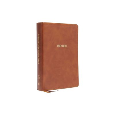 Nkjv, Foundation Study Bible, Large Print, Leathersoft, Brown, Red Letter, Thumb Indexed, Comfort Print - by Thomas Nelson (Leather Bound)