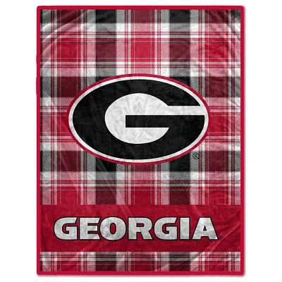 NCAA Georgia Bulldogs Plaid Ultra Cozy Throw Blanket