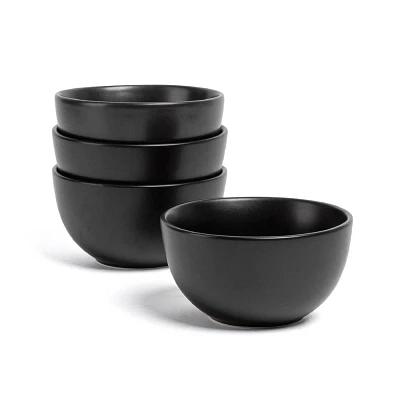 over&back Set of 4 9oz Couple Hand-Finished Stoneware Mini Bowls Semi-Matte